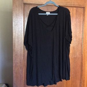 Black cross-front top